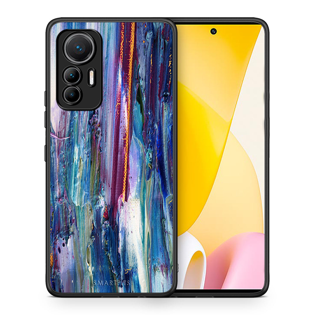 Θήκη Xiaomi 12 Lite 5G Winter Paint από τη Smartfits με σχέδιο στο πίσω μέρος και μαύρο περίβλημα | Xiaomi 12 Lite 5G Winter Paint case with colorful back and black bezels