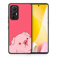 Thumbnail for Θήκη Αγίου Βαλεντίνου Xiaomi 12 Lite 5G Pig Love 1 από τη Smartfits με σχέδιο στο πίσω μέρος και μαύρο περίβλημα | Xiaomi 12 Lite 5G Pig Love 1 case with colorful back and black bezels