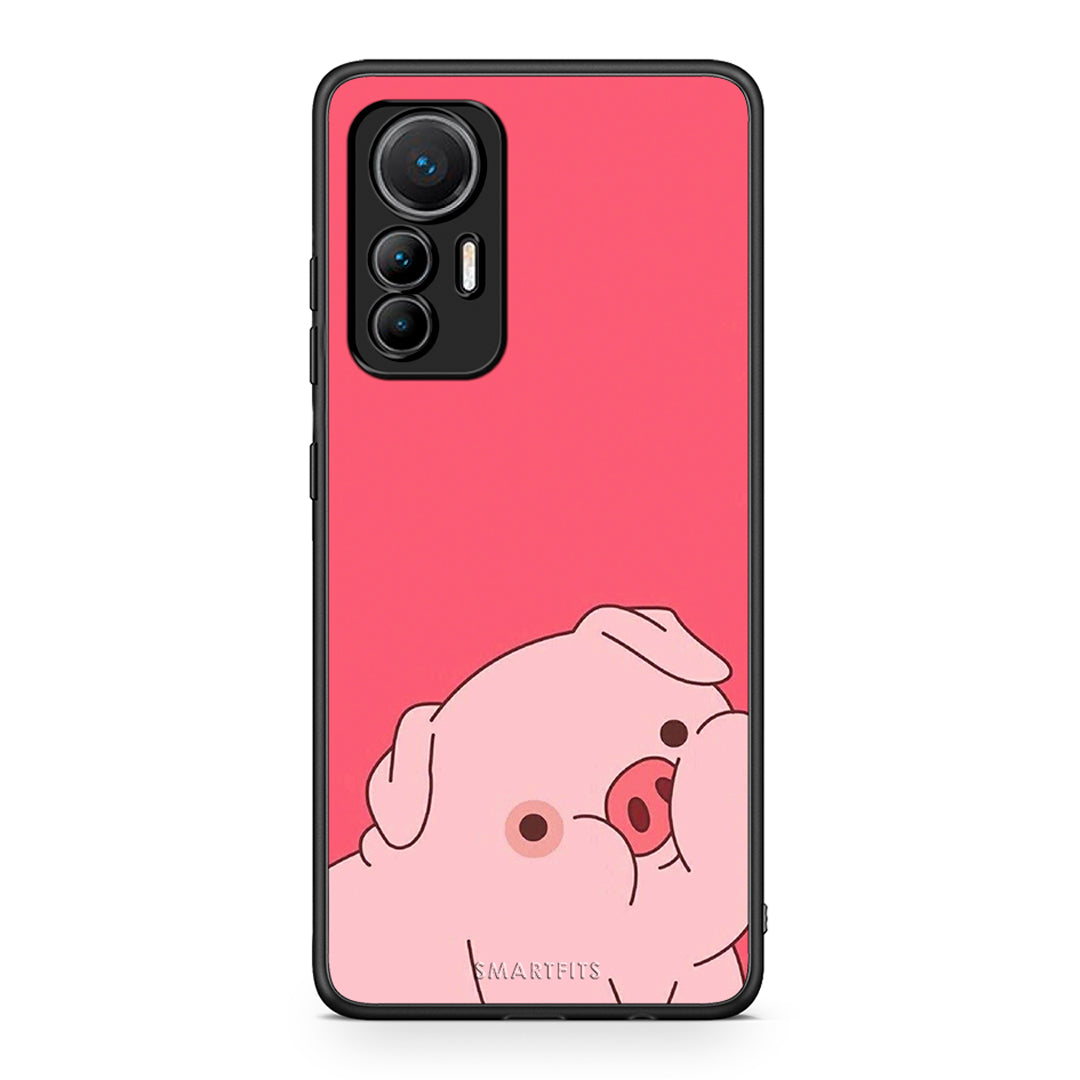 Xiaomi 12 Lite 5G Pig Love 1 Θήκη Αγίου Βαλεντίνου από τη Smartfits με σχέδιο στο πίσω μέρος και μαύρο περίβλημα | Smartphone case with colorful back and black bezels by Smartfits
