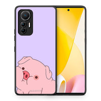 Thumbnail for Θήκη Αγίου Βαλεντίνου Xiaomi 12 Lite 5G Pig Love 2 από τη Smartfits με σχέδιο στο πίσω μέρος και μαύρο περίβλημα | Xiaomi 12 Lite 5G Pig Love 2 case with colorful back and black bezels
