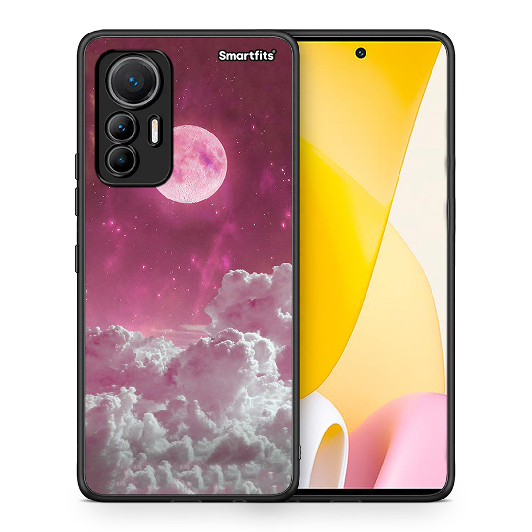 Θήκη Xiaomi 12 Lite 5G Pink Moon από τη Smartfits με σχέδιο στο πίσω μέρος και μαύρο περίβλημα | Xiaomi 12 Lite 5G Pink Moon case with colorful back and black bezels