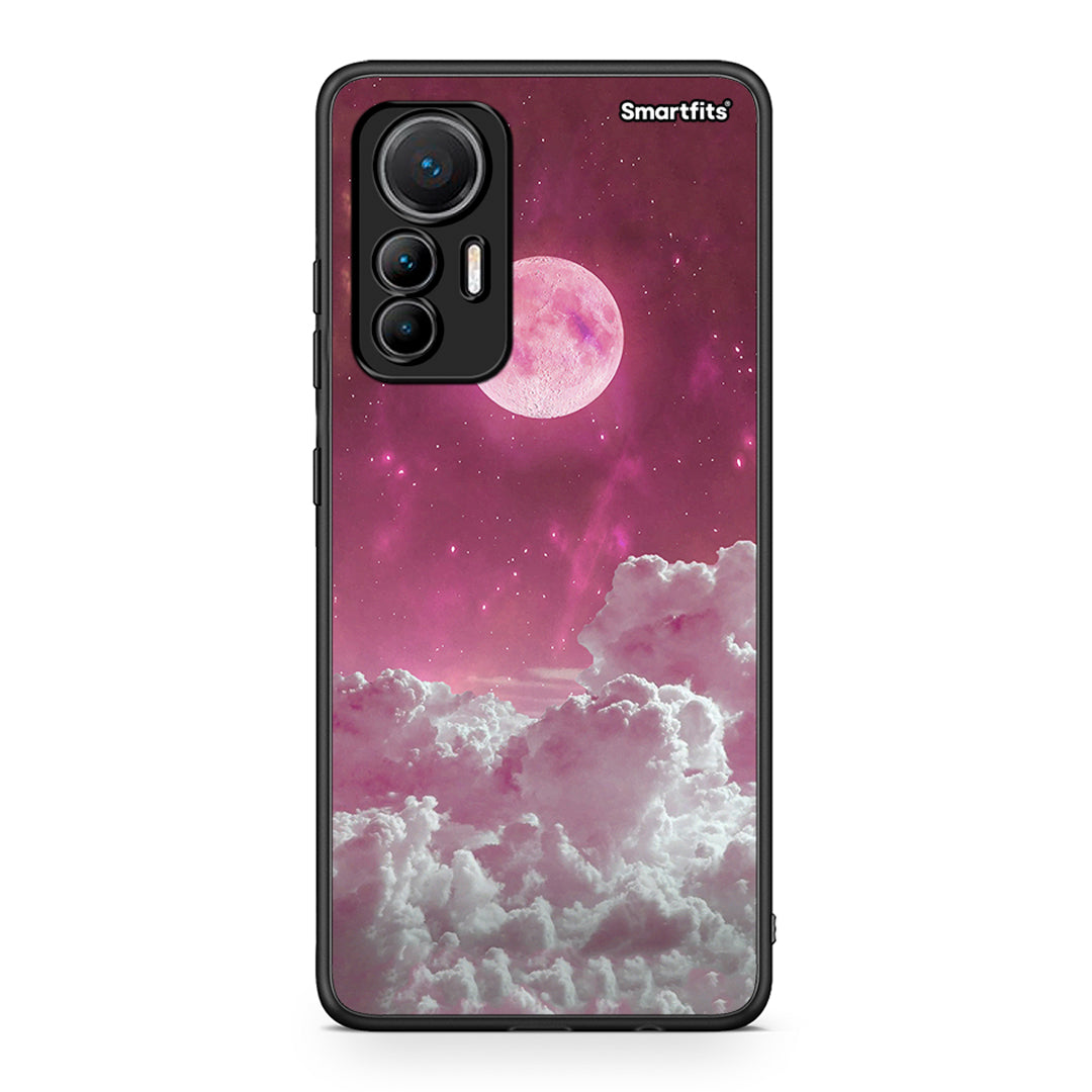 Xiaomi 12 Lite 5G Pink Moon θήκη από τη Smartfits με σχέδιο στο πίσω μέρος και μαύρο περίβλημα | Smartphone case with colorful back and black bezels by Smartfits
