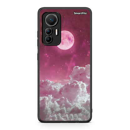 Xiaomi 12 Lite 5G Pink Moon θήκη από τη Smartfits με σχέδιο στο πίσω μέρος και μαύρο περίβλημα | Smartphone case with colorful back and black bezels by Smartfits