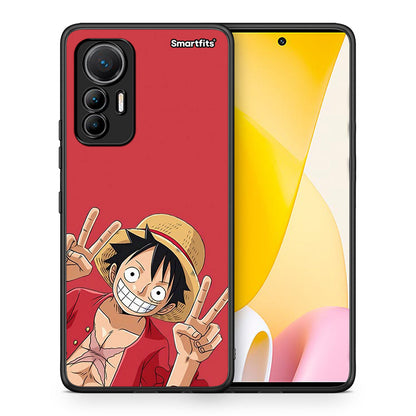 Θήκη Xiaomi 12 Lite 5G Pirate Luffy από τη Smartfits με σχέδιο στο πίσω μέρος και μαύρο περίβλημα | Xiaomi 12 Lite 5G Pirate Luffy case with colorful back and black bezels