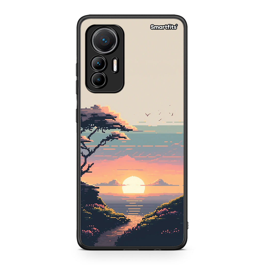 Xiaomi 12 Lite 5G Pixel Sunset θήκη από τη Smartfits με σχέδιο στο πίσω μέρος και μαύρο περίβλημα | Smartphone case with colorful back and black bezels by Smartfits