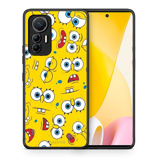 Θήκη Xiaomi 12 Lite 5G Sponge PopArt από τη Smartfits με σχέδιο στο πίσω μέρος και μαύρο περίβλημα | Xiaomi 12 Lite 5G Sponge PopArt case with colorful back and black bezels