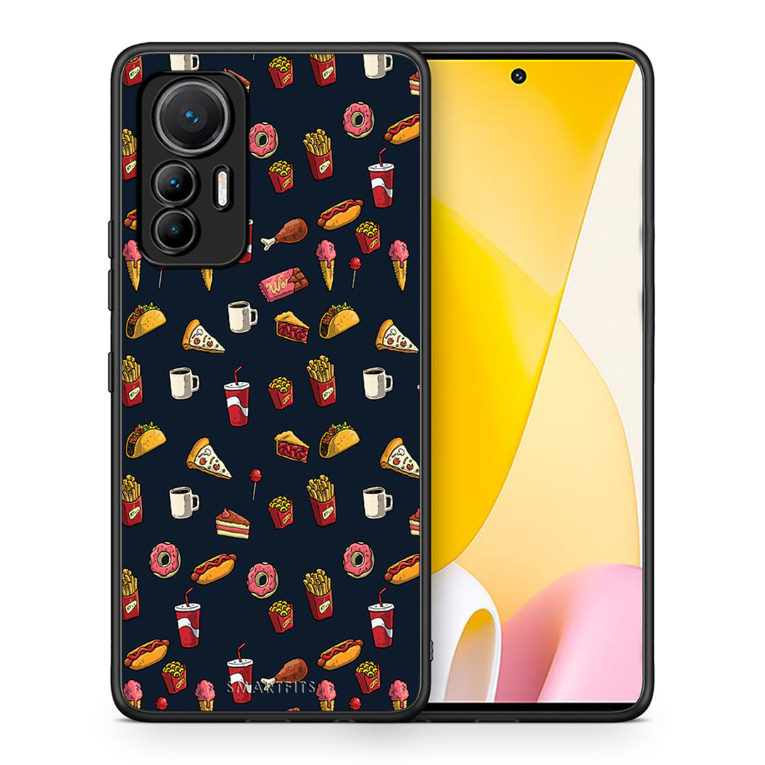 Θήκη Xiaomi 12 Lite 5G Hungry Random από τη Smartfits με σχέδιο στο πίσω μέρος και μαύρο περίβλημα | Xiaomi 12 Lite 5G Hungry Random case with colorful back and black bezels