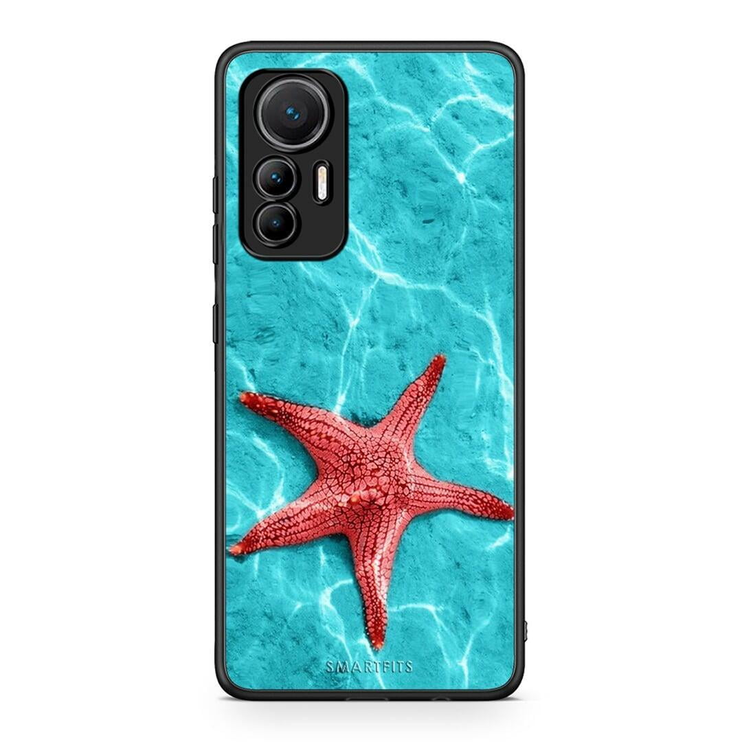 Xiaomi 12 Lite 5G Red Starfish Θήκη από τη Smartfits με σχέδιο στο πίσω μέρος και μαύρο περίβλημα | Smartphone case with colorful back and black bezels by Smartfits