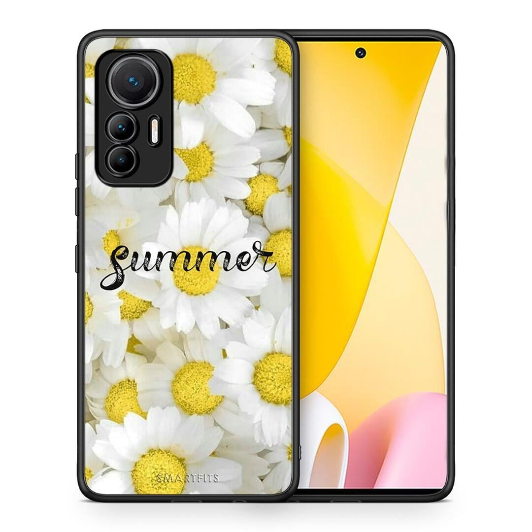 Θήκη Xiaomi 12 Lite 5G Summer Daisies από τη Smartfits με σχέδιο στο πίσω μέρος και μαύρο περίβλημα | Xiaomi 12 Lite 5G Summer Daisies case with colorful back and black bezels