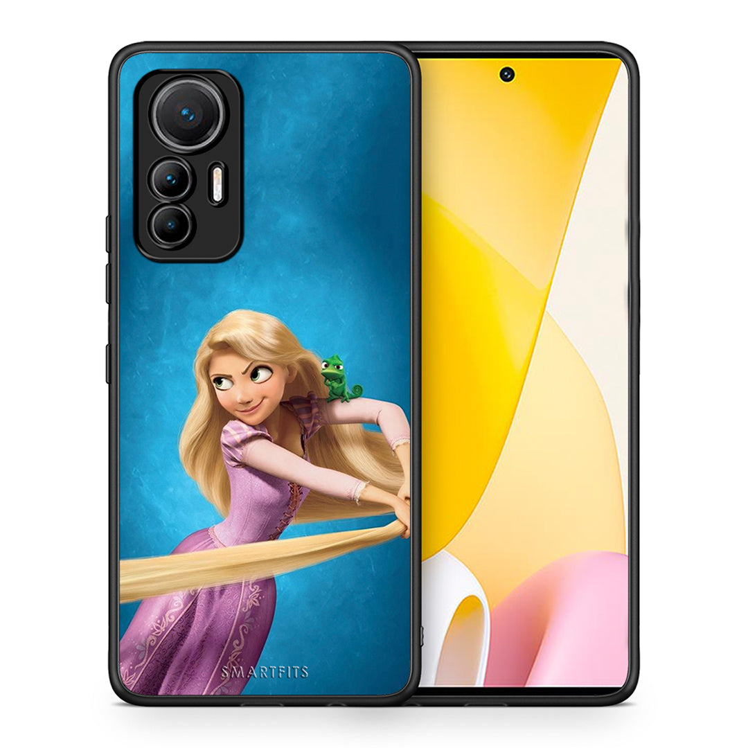 Θήκη Αγίου Βαλεντίνου Xiaomi 12 Lite 5G Tangled 2 από τη Smartfits με σχέδιο στο πίσω μέρος και μαύρο περίβλημα | Xiaomi 12 Lite 5G Tangled 2 case with colorful back and black bezels