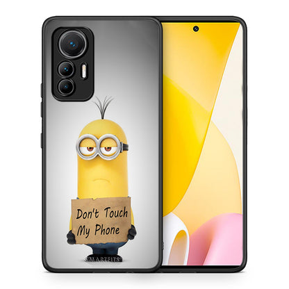 Θήκη Xiaomi 12 Lite 5G Minion Text από τη Smartfits με σχέδιο στο πίσω μέρος και μαύρο περίβλημα | Xiaomi 12 Lite 5G Minion Text case with colorful back and black bezels