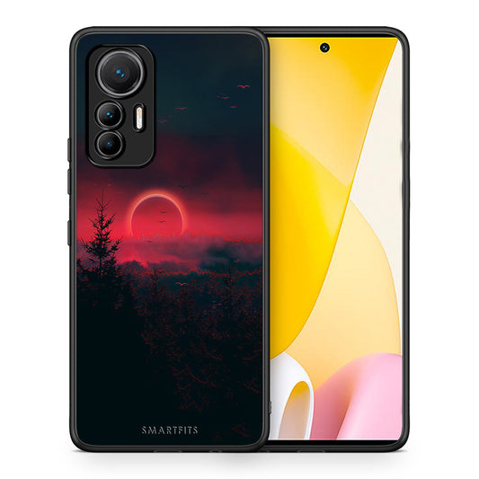 Θήκη Xiaomi 12 Lite 5G Sunset Tropic από τη Smartfits με σχέδιο στο πίσω μέρος και μαύρο περίβλημα | Xiaomi 12 Lite 5G Sunset Tropic case with colorful back and black bezels