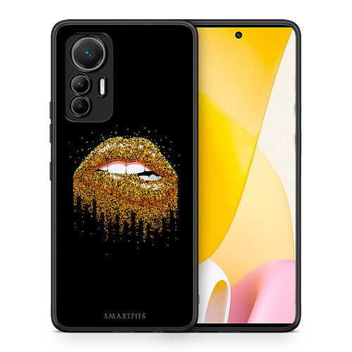 Θήκη Xiaomi 12 Lite 5G Golden Valentine από τη Smartfits με σχέδιο στο πίσω μέρος και μαύρο περίβλημα | Xiaomi 12 Lite 5G Golden Valentine case with colorful back and black bezels