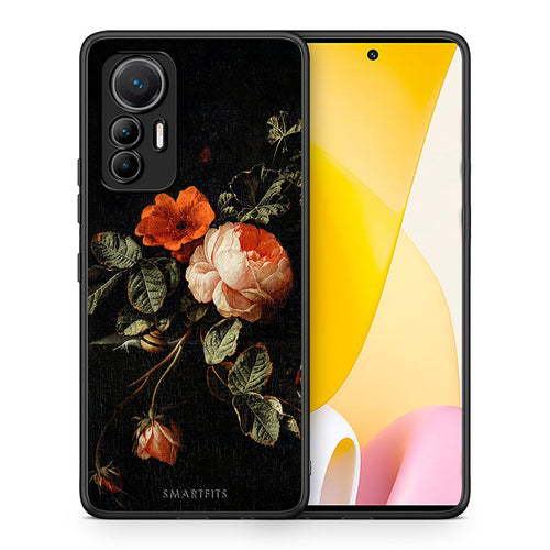 Θήκη Xiaomi 12 Lite 5G Vintage Roses από τη Smartfits με σχέδιο στο πίσω μέρος και μαύρο περίβλημα | Xiaomi 12 Lite 5G Vintage Roses case with colorful back and black bezels