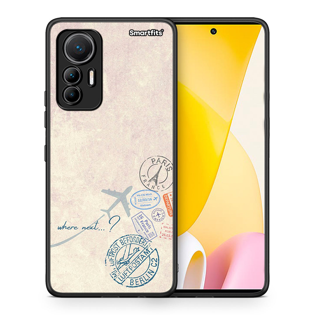 Θήκη Xiaomi 12 Lite 5G Where Next από τη Smartfits με σχέδιο στο πίσω μέρος και μαύρο περίβλημα | Xiaomi 12 Lite 5G Where Next case with colorful back and black bezels