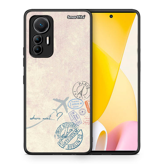 Θήκη Xiaomi 12 Lite 5G Where Next από τη Smartfits με σχέδιο στο πίσω μέρος και μαύρο περίβλημα | Xiaomi 12 Lite 5G Where Next case with colorful back and black bezels