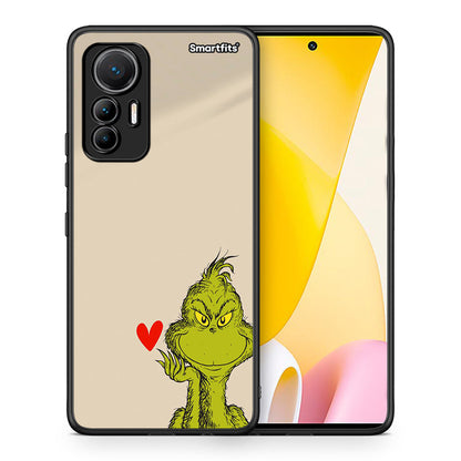 Θήκη Xiaomi 12 Lite 5G Xmas Grinch από τη Smartfits με σχέδιο στο πίσω μέρος και μαύρο περίβλημα | Xiaomi 12 Lite 5G Xmas Grinch case with colorful back and black bezels