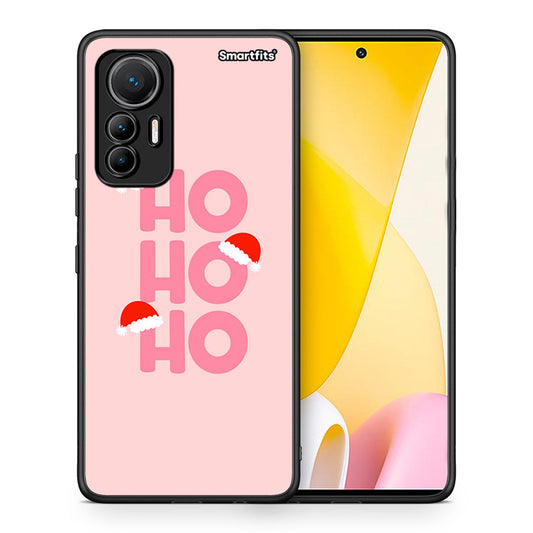Θήκη Xiaomi 12 Lite 5G Xmas Ho Ho Ho από τη Smartfits με σχέδιο στο πίσω μέρος και μαύρο περίβλημα | Xiaomi 12 Lite 5G Xmas Ho Ho Ho case with colorful back and black bezels