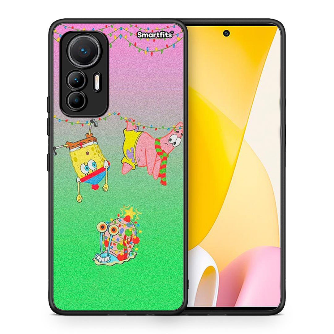 Θήκη Xiaomi 12 Lite 5G Xmas Lights από τη Smartfits με σχέδιο στο πίσω μέρος και μαύρο περίβλημα | Xiaomi 12 Lite 5G Xmas Lights case with colorful back and black bezels