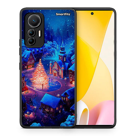 Θήκη Xiaomi 12 Lite 5G Xmas Village από τη Smartfits με σχέδιο στο πίσω μέρος και μαύρο περίβλημα | Xiaomi 12 Lite 5G Xmas Village case with colorful back and black bezels