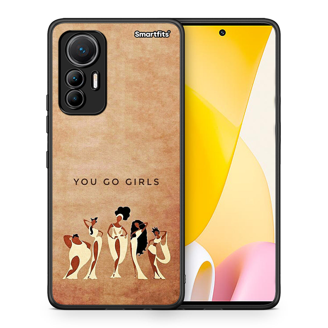 Θήκη Xiaomi 12 Lite 5G You Go Girl από τη Smartfits με σχέδιο στο πίσω μέρος και μαύρο περίβλημα | Xiaomi 12 Lite 5G You Go Girl case with colorful back and black bezels