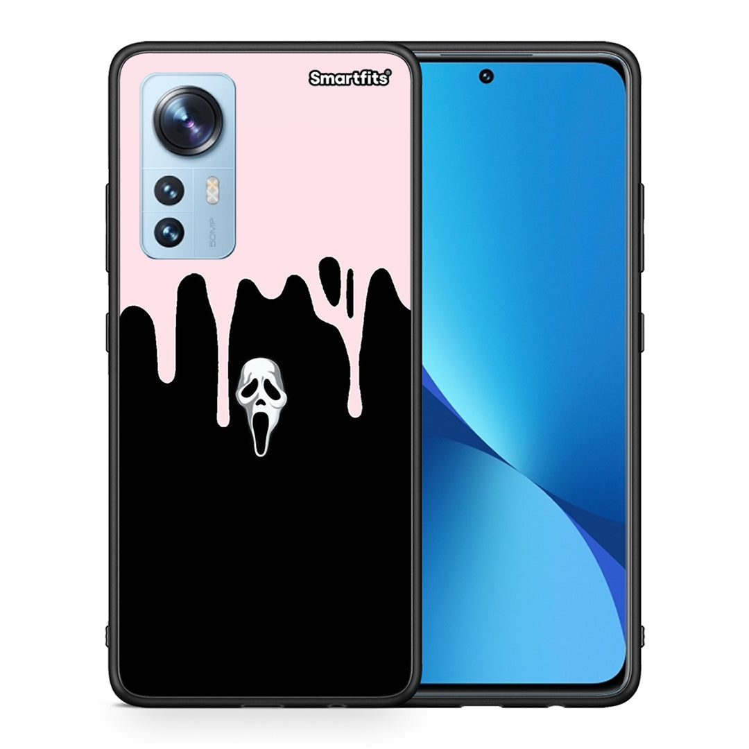 Θήκη Xiaomi 12 / 12X 5G Melting Halloween Mask από τη Smartfits με σχέδιο στο πίσω μέρος και μαύρο περίβλημα | Xiaomi 12 / 12X 5G Melting Halloween Mask case with colorful back and black bezels