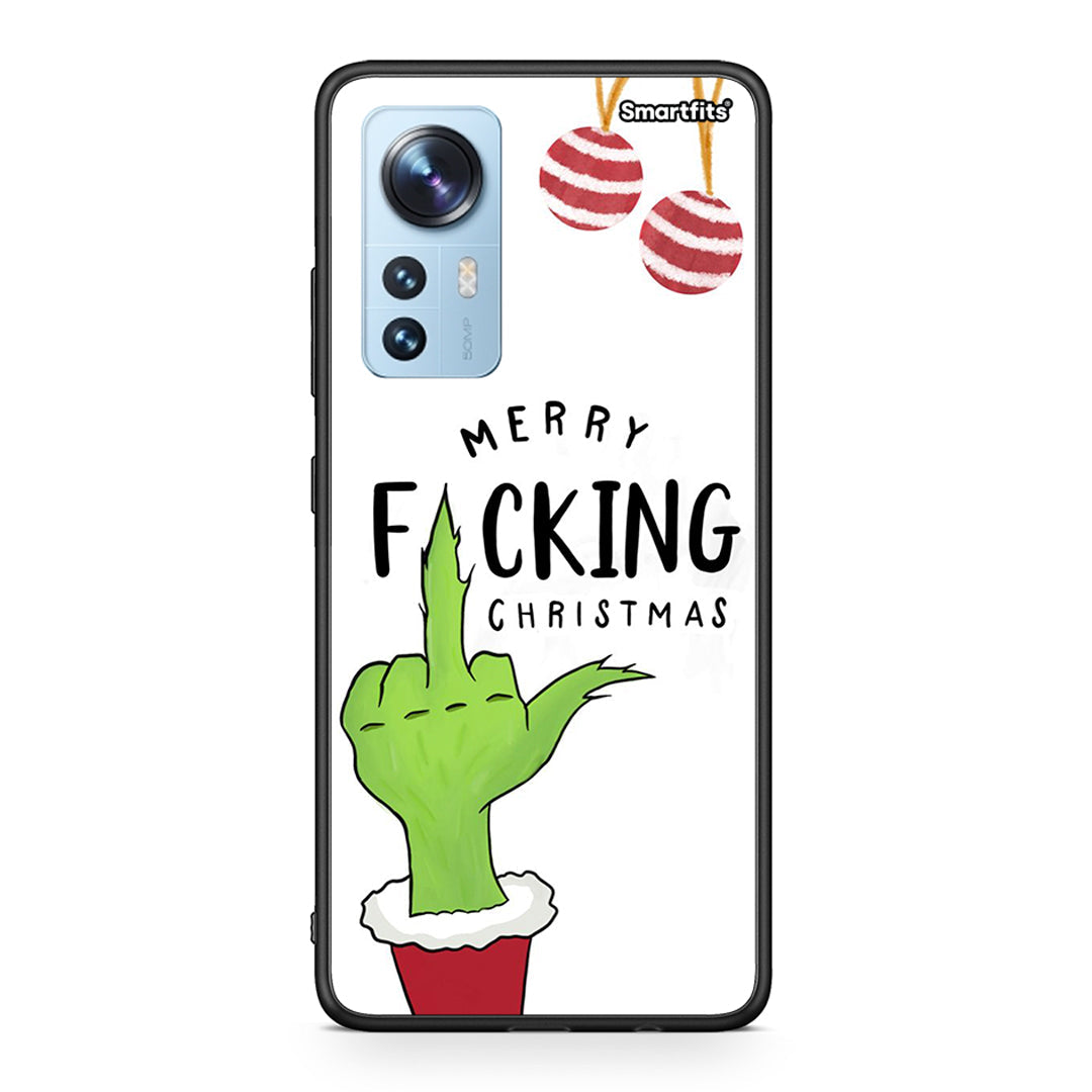 Xiaomi 12/12X 5G Merry F Xmas θήκη από τη Smartfits με σχέδιο στο πίσω μέρος και μαύρο περίβλημα | Smartphone case with colorful back and black bezels by Smartfits