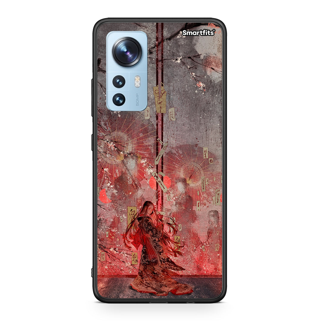 Xiaomi 12/12X 5G Nezuko Kamado θήκη από τη Smartfits με σχέδιο στο πίσω μέρος και μαύρο περίβλημα | Smartphone case with colorful back and black bezels by Smartfits