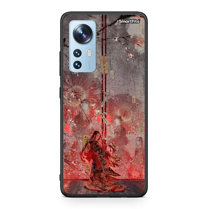 Xiaomi 12/12X 5G Nezuko Kamado θήκη από τη Smartfits με σχέδιο στο πίσω μέρος και μαύρο περίβλημα | Smartphone case with colorful back and black bezels by Smartfits