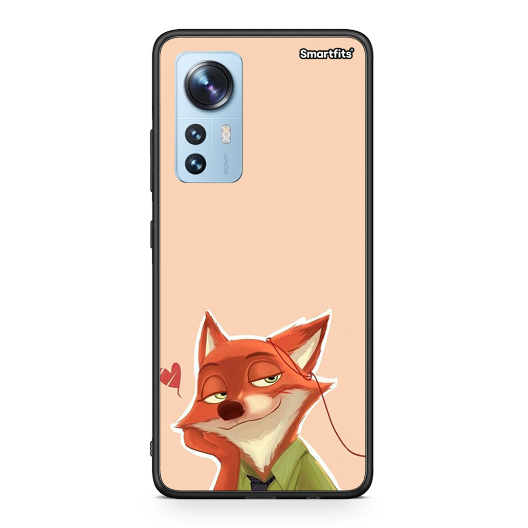 Xiaomi 12/12X 5G Nick Wilde And Judy Hopps Love 1 θήκη από τη Smartfits με σχέδιο στο πίσω μέρος και μαύρο περίβλημα | Smartphone case with colorful back and black bezels by Smartfits