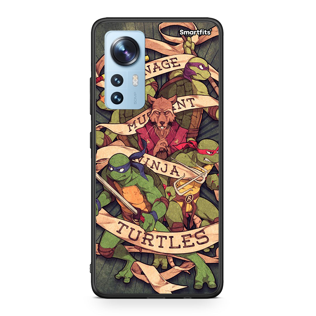 Xiaomi 12/12X 5G Ninja Turtles θήκη από τη Smartfits με σχέδιο στο πίσω μέρος και μαύρο περίβλημα | Smartphone case with colorful back and black bezels by Smartfits