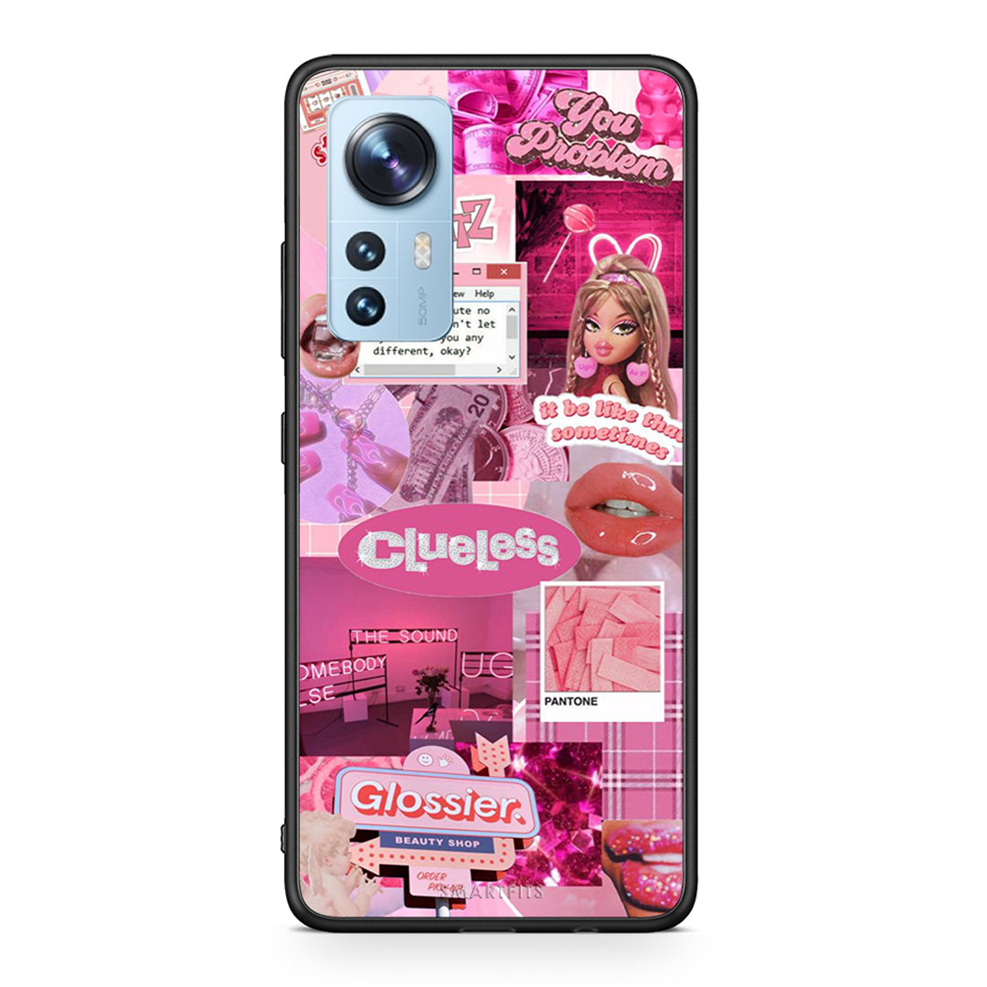 Xiaomi 12 / 12X 5G Pink Love Θήκη Αγίου Βαλεντίνου από τη Smartfits με σχέδιο στο πίσω μέρος και μαύρο περίβλημα | Smartphone case with colorful back and black bezels by Smartfits