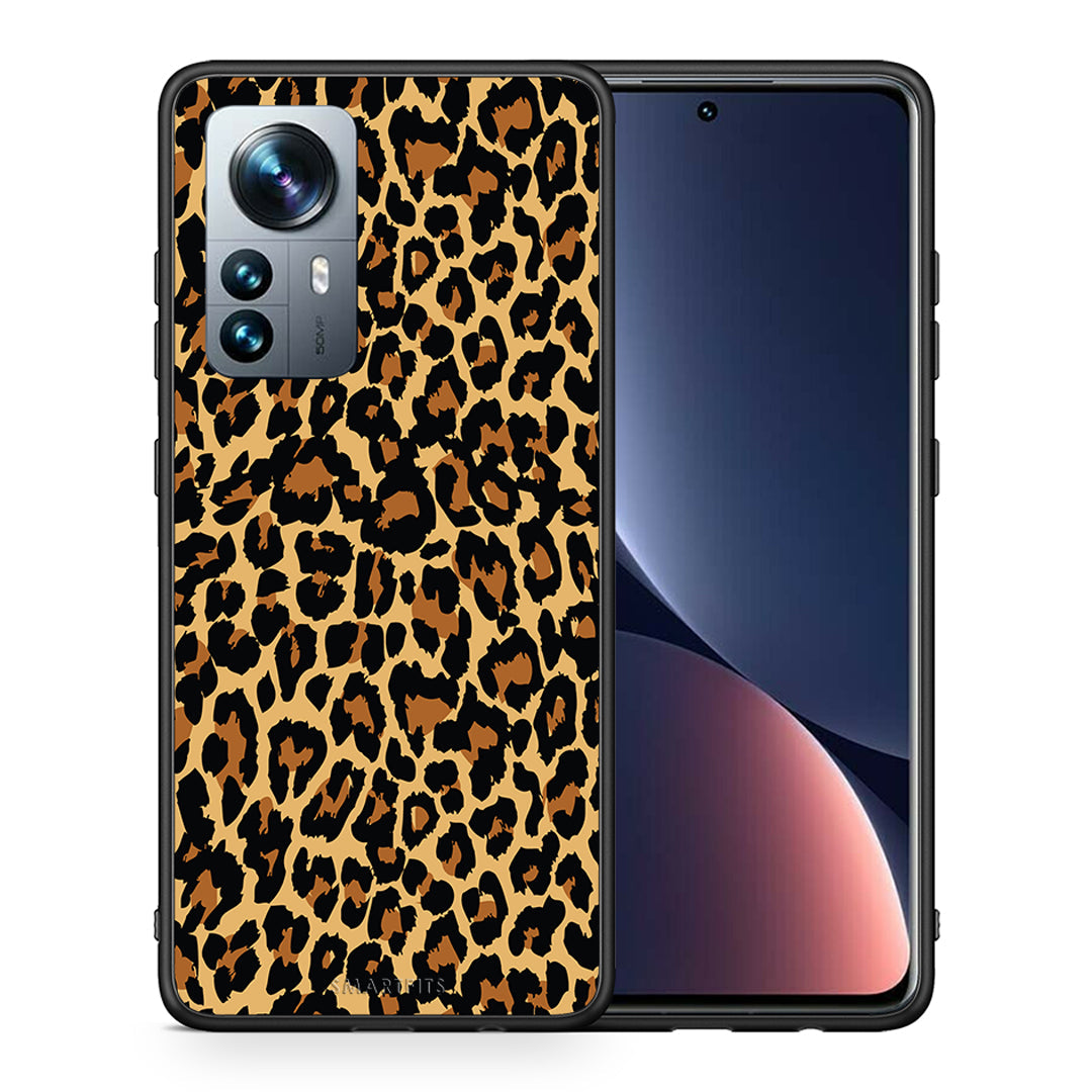 Θήκη Xiaomi 12 Pro Leopard Animal από τη Smartfits με σχέδιο στο πίσω μέρος και μαύρο περίβλημα | Xiaomi 12 Pro Leopard Animal case with colorful back and black bezels