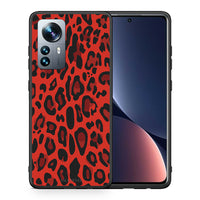 Thumbnail for Θήκη Xiaomi 12 Pro Red Leopard Animal από τη Smartfits με σχέδιο στο πίσω μέρος και μαύρο περίβλημα | Xiaomi 12 Pro Red Leopard Animal case with colorful back and black bezels