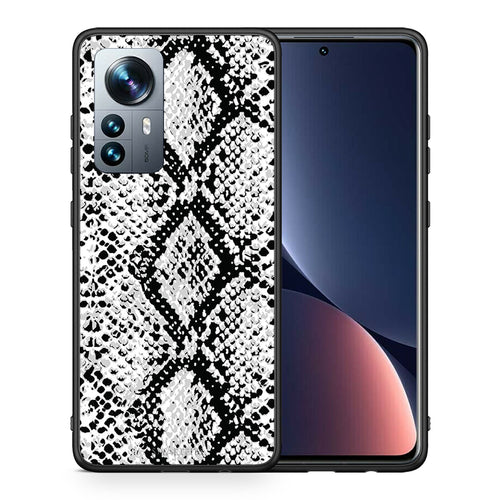 Θήκη Xiaomi 12 Pro White Snake Animal από τη Smartfits με σχέδιο στο πίσω μέρος και μαύρο περίβλημα | Xiaomi 12 Pro White Snake Animal case with colorful back and black bezels