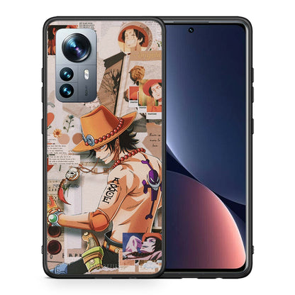 Θήκη Xiaomi 12 Pro Anime Collage από τη Smartfits με σχέδιο στο πίσω μέρος και μαύρο περίβλημα | Xiaomi 12 Pro Anime Collage case with colorful back and black bezels