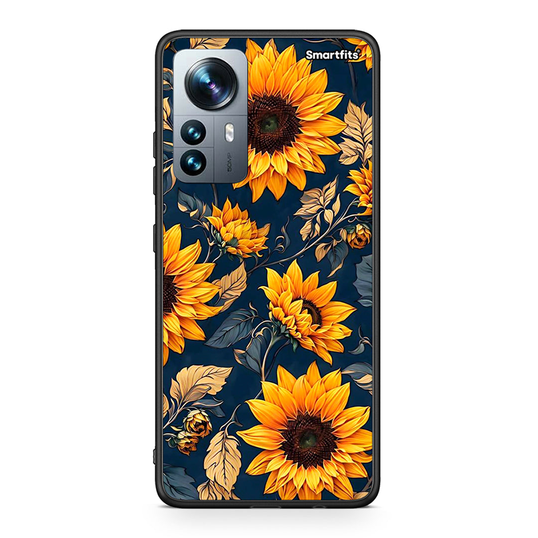 Xiaomi 12 Pro Autumn Sunflowers θήκη από τη Smartfits με σχέδιο στο πίσω μέρος και μαύρο περίβλημα | Smartphone case with colorful back and black bezels by Smartfits