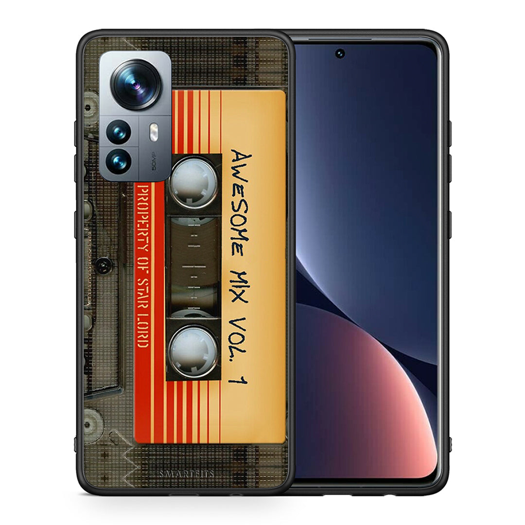 Θήκη Xiaomi 12 Pro Awesome Mix από τη Smartfits με σχέδιο στο πίσω μέρος και μαύρο περίβλημα | Xiaomi 12 Pro Awesome Mix case with colorful back and black bezels