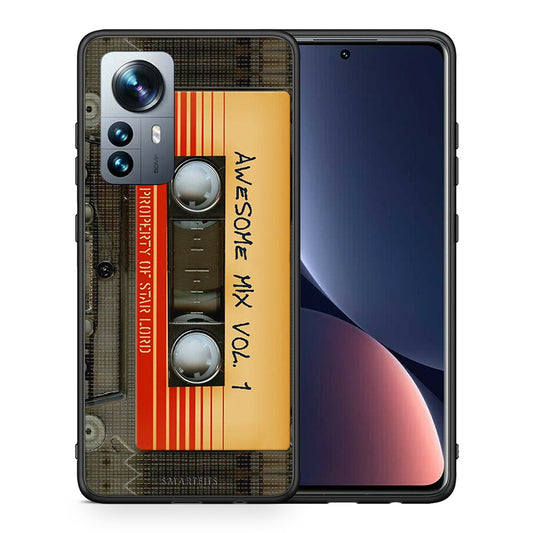 Θήκη Xiaomi 12 Pro Awesome Mix από τη Smartfits με σχέδιο στο πίσω μέρος και μαύρο περίβλημα | Xiaomi 12 Pro Awesome Mix case with colorful back and black bezels