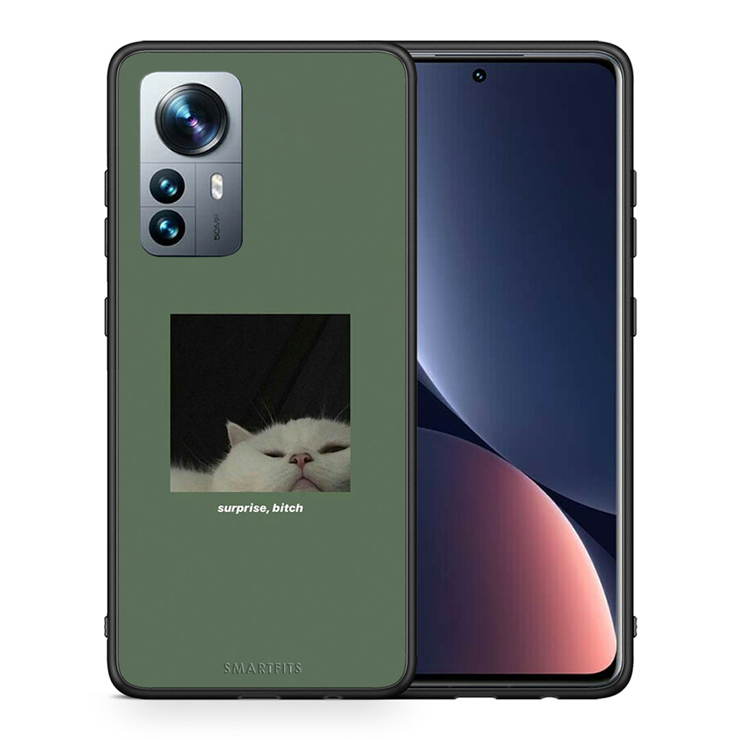 Θήκη Xiaomi 12 Pro Bitch Surprise από τη Smartfits με σχέδιο στο πίσω μέρος και μαύρο περίβλημα | Xiaomi 12 Pro Bitch Surprise case with colorful back and black bezels