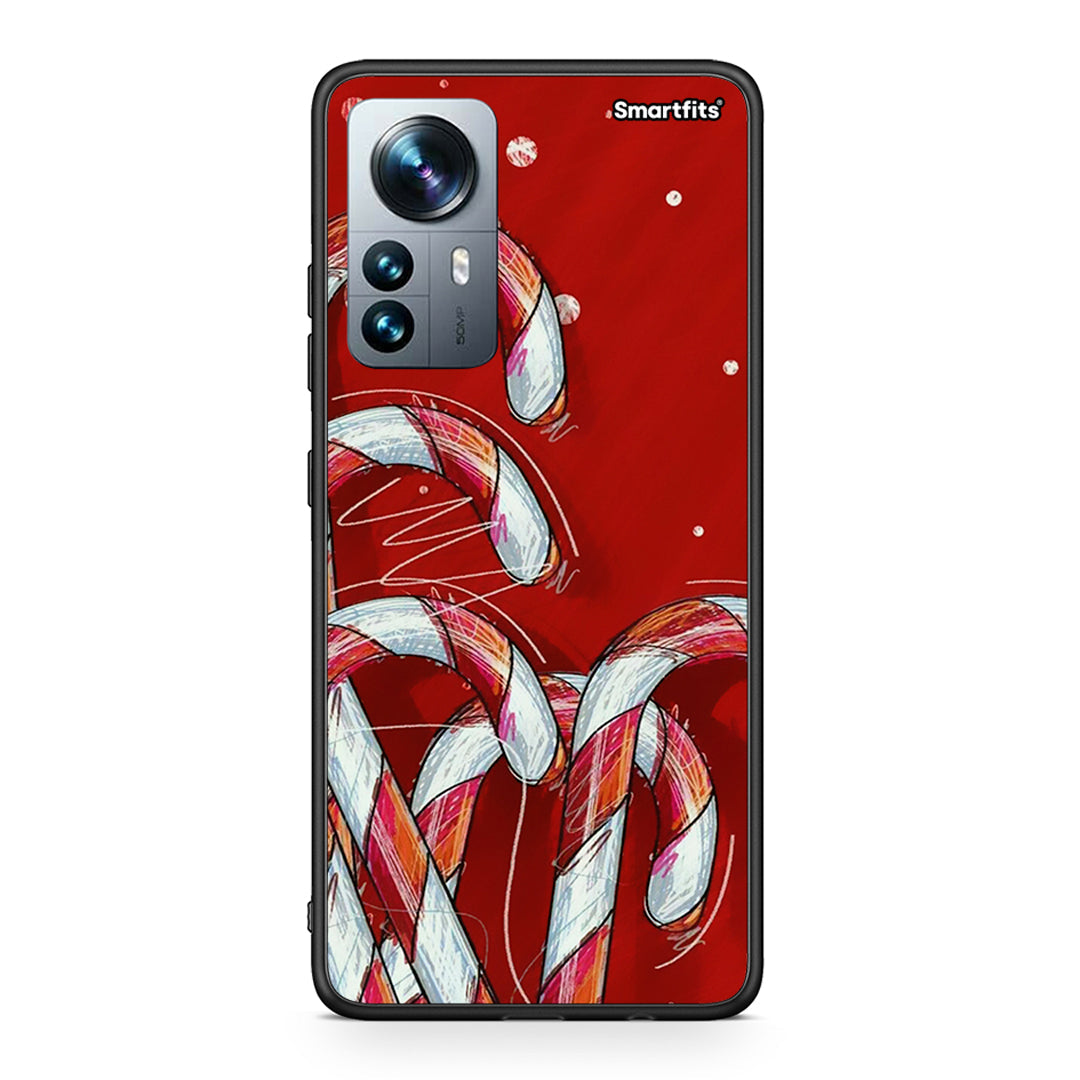 Xiaomi 12 Pro Candy Cane θήκη από τη Smartfits με σχέδιο στο πίσω μέρος και μαύρο περίβλημα | Smartphone case with colorful back and black bezels by Smartfits
