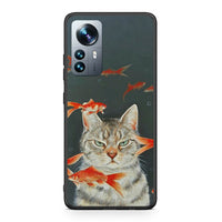 Thumbnail for Xiaomi 12 Pro Cat Goldfish θήκη από τη Smartfits με σχέδιο στο πίσω μέρος και μαύρο περίβλημα | Smartphone case with colorful back and black bezels by Smartfits