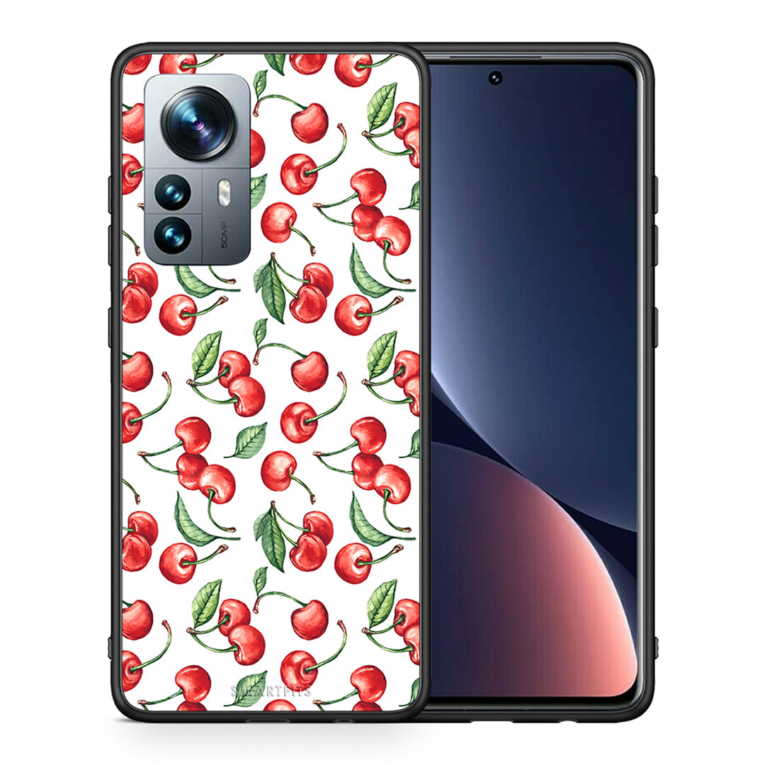 Θήκη Xiaomi 12 Pro Cherry Summer από τη Smartfits με σχέδιο στο πίσω μέρος και μαύρο περίβλημα | Xiaomi 12 Pro Cherry Summer case with colorful back and black bezels