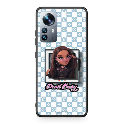 Xiaomi 12 Pro Devil Baby Θήκη Αγίου Βαλεντίνου από τη Smartfits με σχέδιο στο πίσω μέρος και μαύρο περίβλημα | Smartphone case with colorful back and black bezels by Smartfits