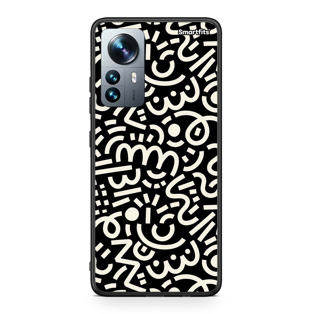 Xiaomi 12 Pro Doodle Art θήκη από τη Smartfits με σχέδιο στο πίσω μέρος και μαύρο περίβλημα | Smartphone case with colorful back and black bezels by Smartfits