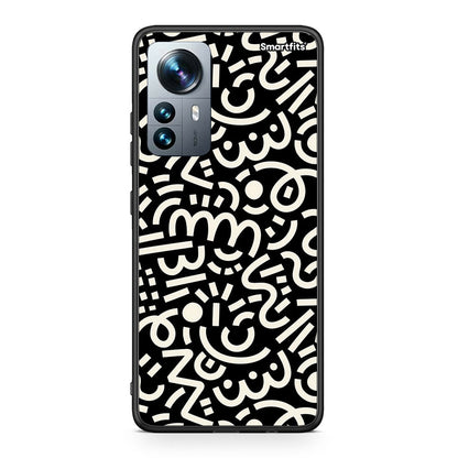 Xiaomi 12 Pro Doodle Art θήκη από τη Smartfits με σχέδιο στο πίσω μέρος και μαύρο περίβλημα | Smartphone case with colorful back and black bezels by Smartfits