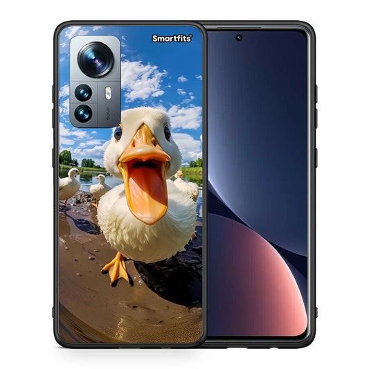 Θήκη Xiaomi 12 Pro Duck Face από τη Smartfits με σχέδιο στο πίσω μέρος και μαύρο περίβλημα | Xiaomi 12 Pro Duck Face case with colorful back and black bezels