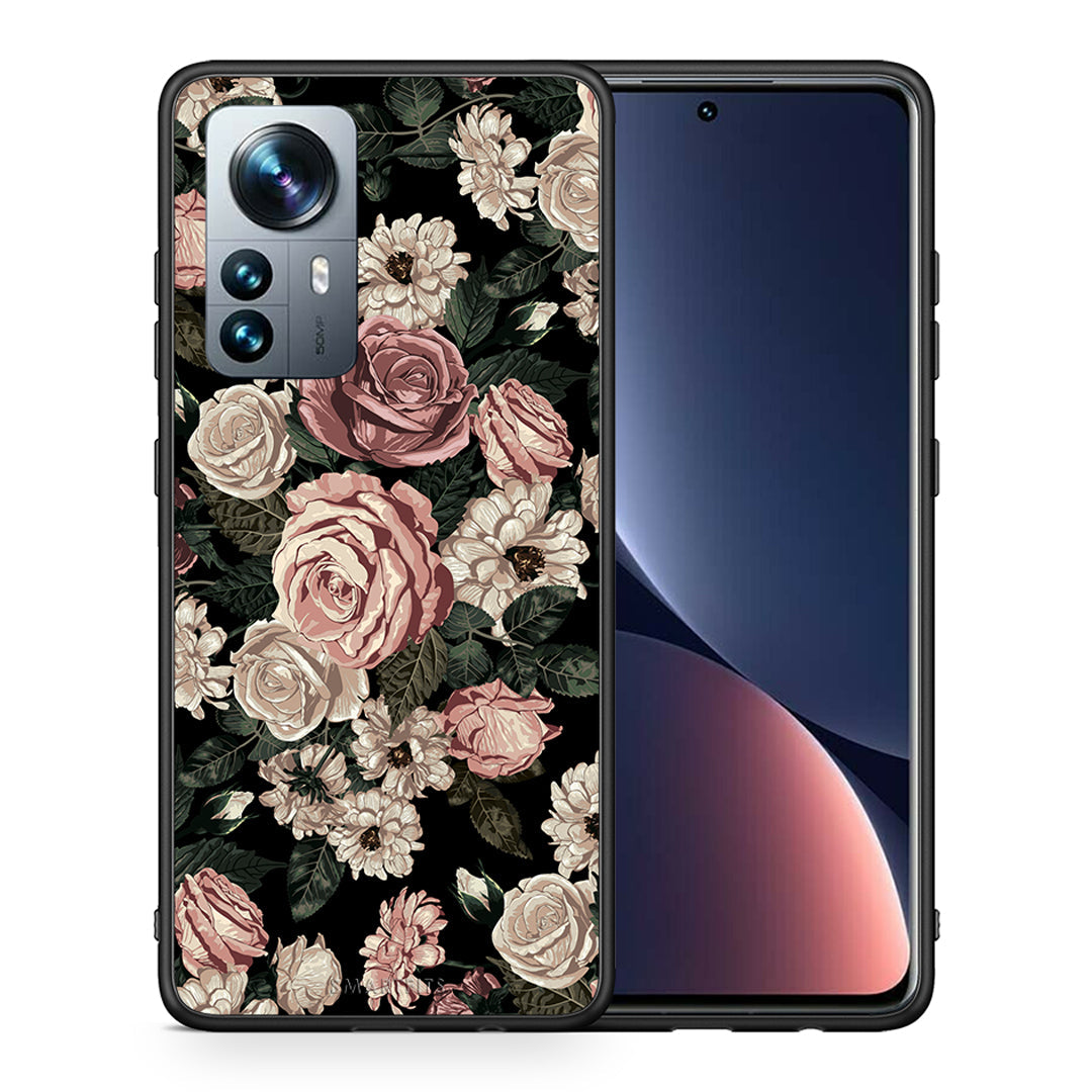 Θήκη Xiaomi 12 Pro Wild Roses Flower από τη Smartfits με σχέδιο στο πίσω μέρος και μαύρο περίβλημα | Xiaomi 12 Pro Wild Roses Flower case with colorful back and black bezels