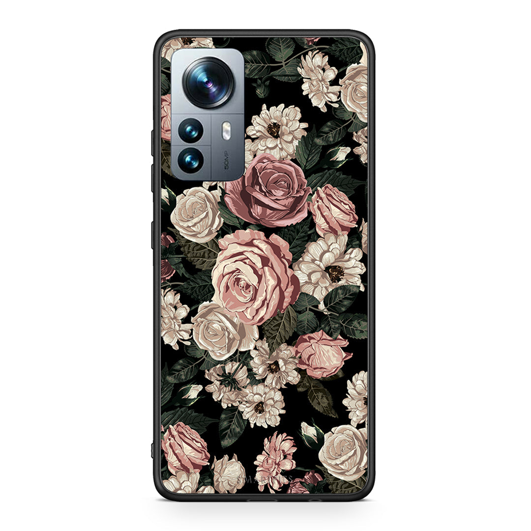 4 - Xiaomi 12 Pro Wild Roses Flower case, cover, bumper
