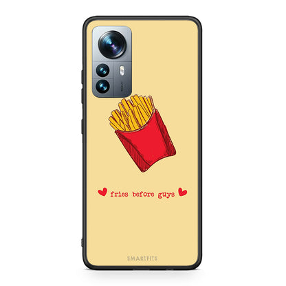 Xiaomi 12 Pro Fries Before Guys Θήκη Αγίου Βαλεντίνου από τη Smartfits με σχέδιο στο πίσω μέρος και μαύρο περίβλημα | Smartphone case with colorful back and black bezels by Smartfits